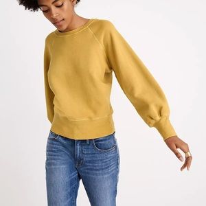 Madewell Rivet & Thread Garment-Dyed Raglan Balloon-Sleeve Sweatshirt